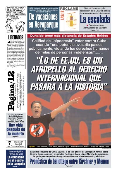 Tapa de la fecha 18-04-2003