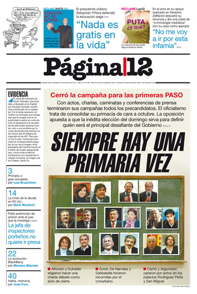 Tapa de la fecha 12-08-2011