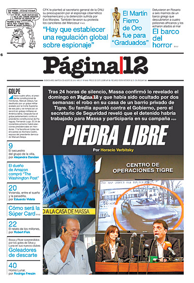 Tapa de la fecha 06-08-2013